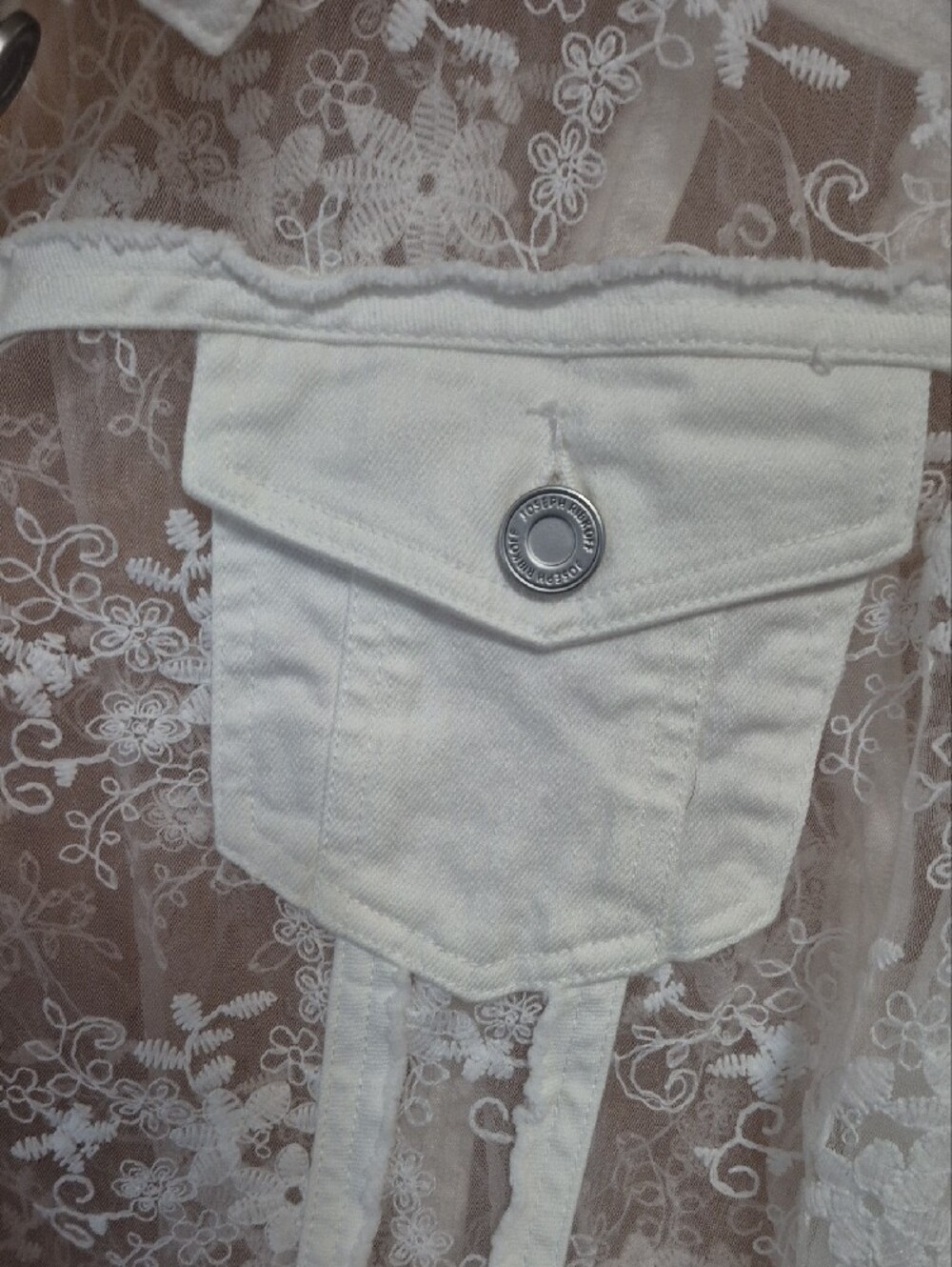 Joseph Ribkoff White Sheer Lace Jacket - Picture 5 of 5